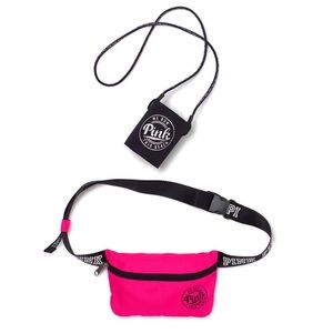 PINK Fanny Pack Belt Bag & Loozie Cup Holder Set